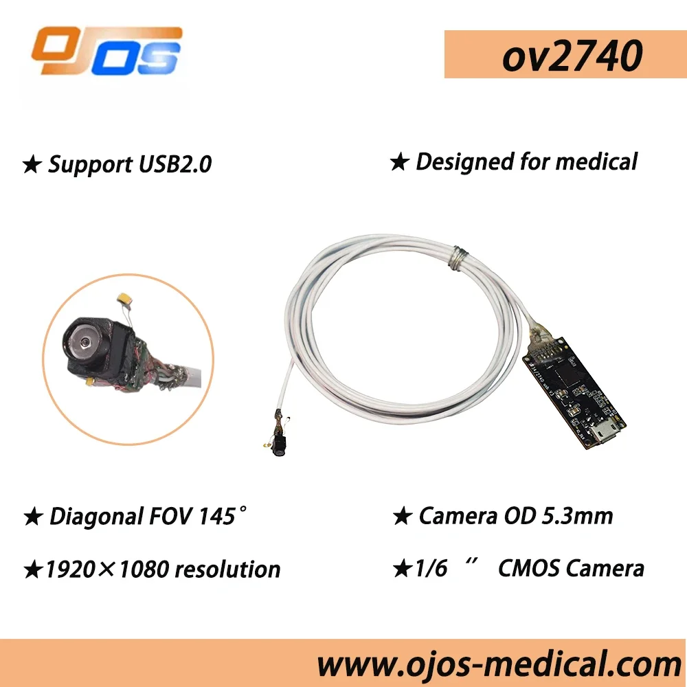 mini medical 1920*1080p Endoscope camera module With 2m cable ov2740