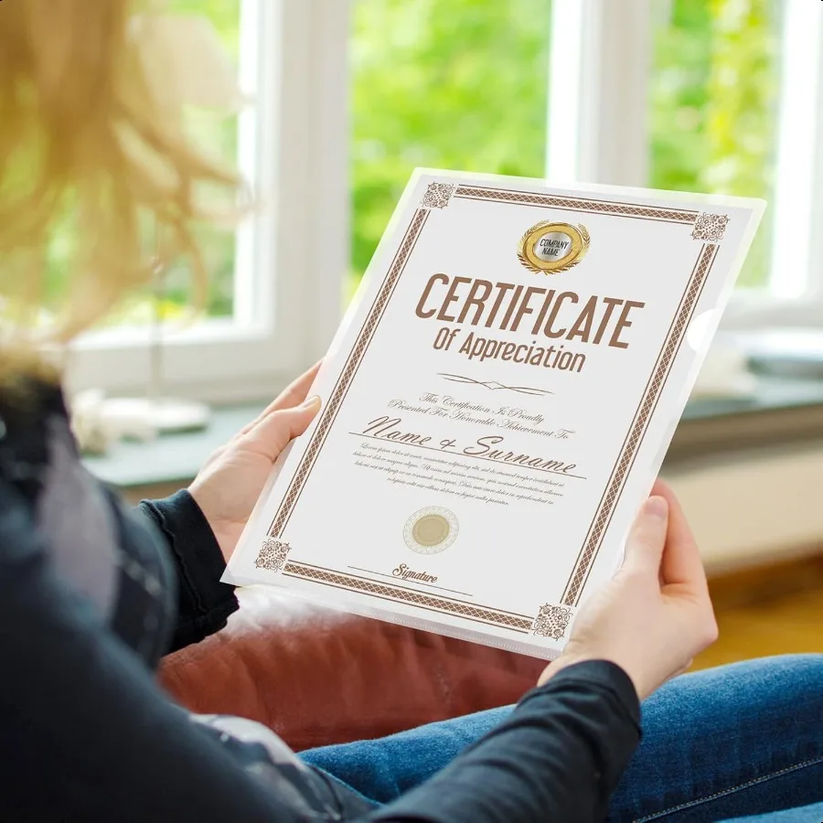 Прозрачные папки с рукавами, пластиковые карманы для документов, проектные карманы, 48 упаковок, подходит для букв, размер 8,5x11, бумажные L-образные куртки для файлов, без кислотчатый поли