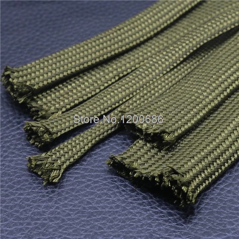 2M 18/20/22/25mm soft cotton Nylon Sleeve   Wire Cable Protecting Nylon Braided High Density wire protection army green