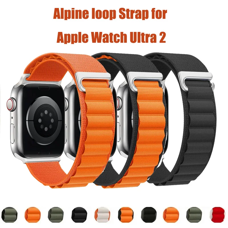 Alpine loop Strap For apple watch Ultra 2 band 49mm 44mm 40mm 45mm 41mm 42mm 38mm Nylon bracelet correa iWatch series 9 8 7 6 se