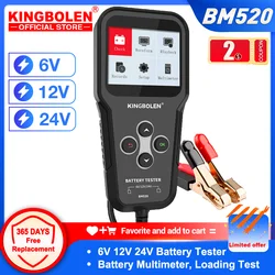 KINGBOLEN BM520 Professional Car Battery Tester 6V 12V 24V Truck Battery System Test Tool 12V Battery Analyzer Cranking Test