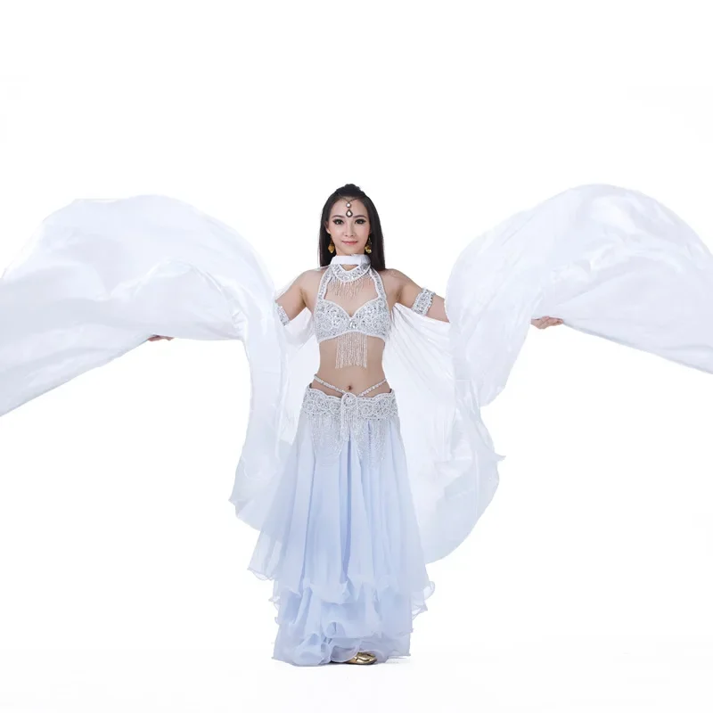 

Stage Performance Props Dance Accessories 360 Degrees Wings with Sticks Non-slit Belly Dance Isis Wings Soft Silk Like Fabric