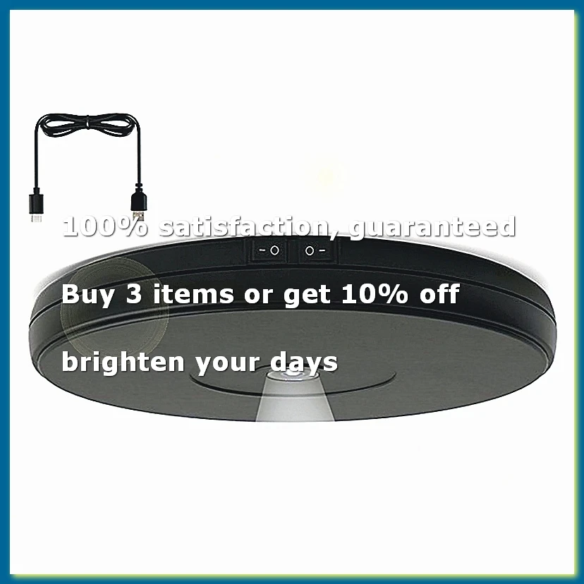 10inch LED Rotating Display Stand, 360° Motorized Turntable with Lights, 22lbs Capacity Electric Spinner Base