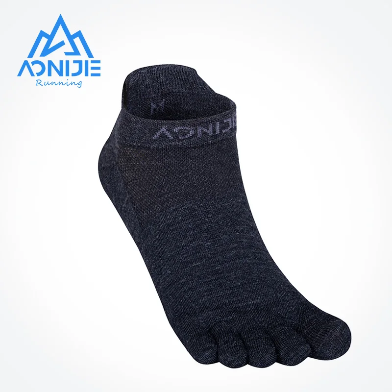 AONIJIE E4822 ميرينو الصوف خمسة إصبع قصيرة الجوارب تشغيل انخفاض قطع رياضي خمسة تو الجوارب Toesocks لتشغيل ماراثون