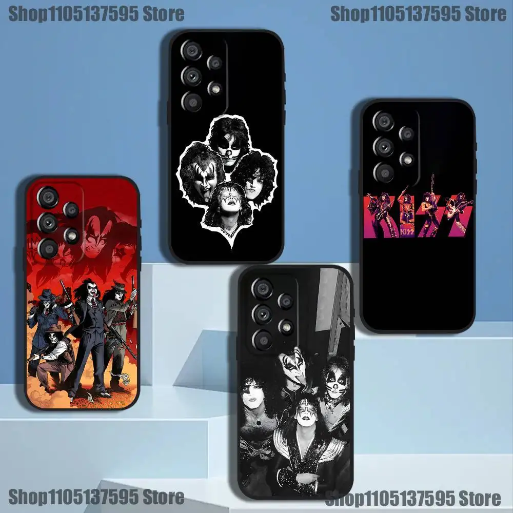 

K-Kiss Rock Band Phone Case For Samsung Galaxy A73,31,32,72,41,53,52,71,22,5G,Note,J7,8,9 Soft Black Cover