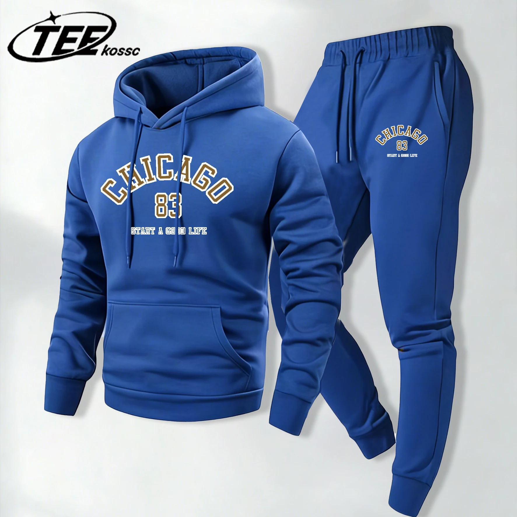 Chicago Atart A Good Life Men Streetwear Retro All-Match Tracksuit Loose Fleece Basics Pullover Unisex Autumn Fashion Suits