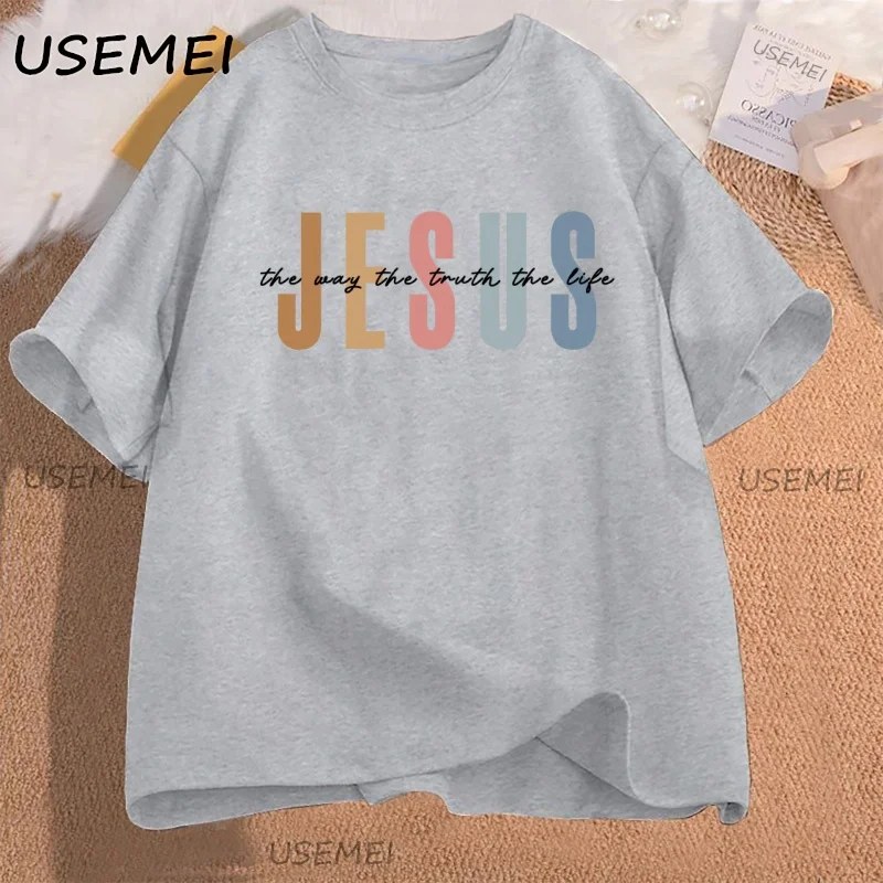 Jesus The Way The Truth The Life T-shirt Men Women Religious Faith Christian T Shirt Casual Cotton Bible Verse Jesus Lover