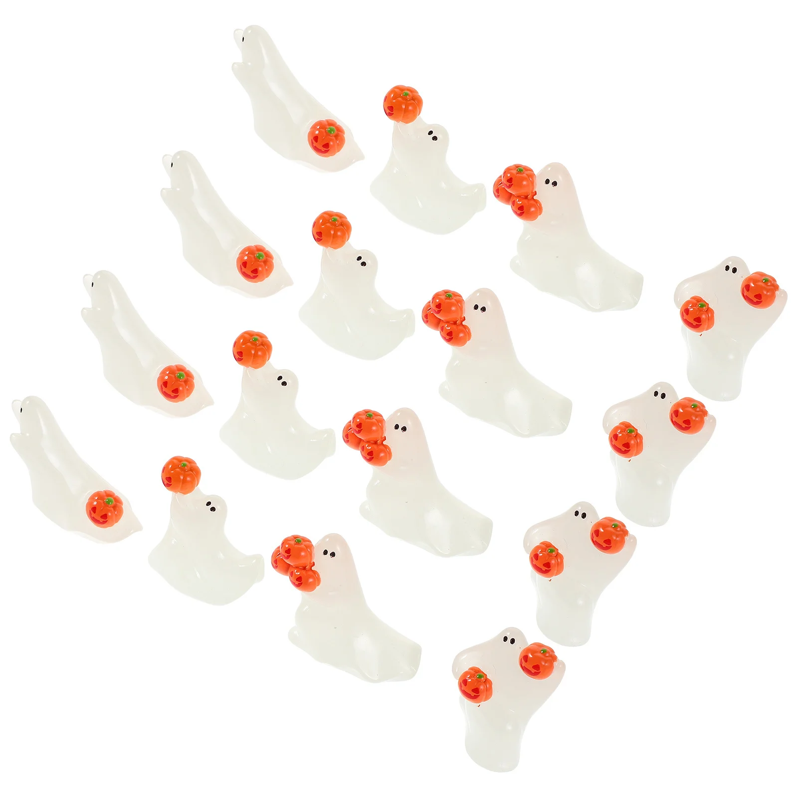 

28Pcs Glow in The Pumpkin Resin Halloween Miniatures Reusable Party Haunted House Decor Resin Ghosts