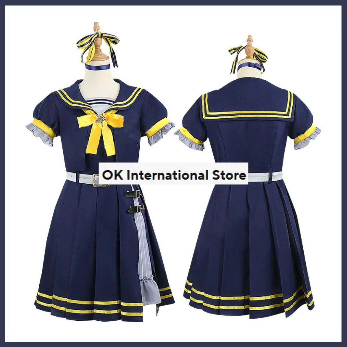 Anime Virtual YouTuber Hosimati Suisei Cosplay Costume Hololive Suisui Wig Hooded Coat JK Uniform Skirt Woman Lovely Party Suit