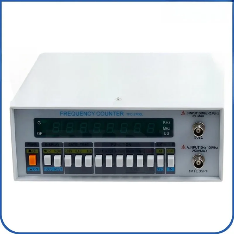 LED Digital Precision Frequency Meter Tester TFC-2700L Frequency Counter A/B Channel Sensitivity 20mVrms Stability ±3 * 10-9s
