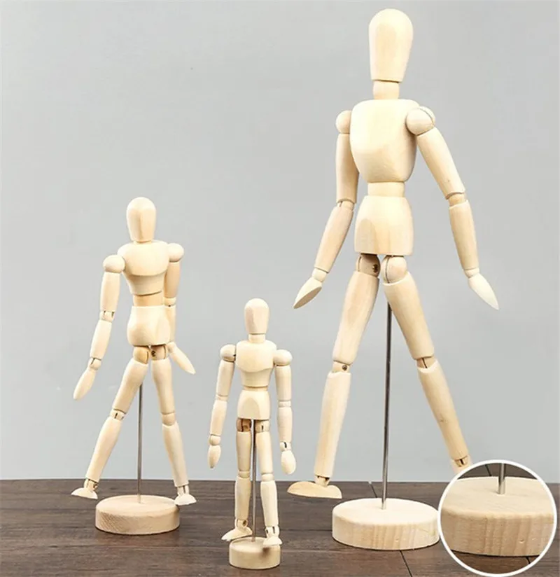 Drawing Sketch Mannequin Model Movable Limbs Wooden Hand Body Action Toys Figures Home Decor Artist Models Jointed Doll Gifts