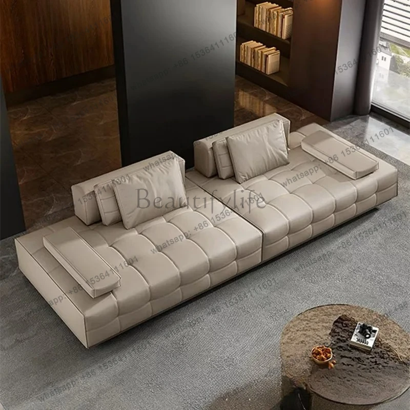 Simple Modern Chocolate Block Irregular Shape Splicing Combination Sofa