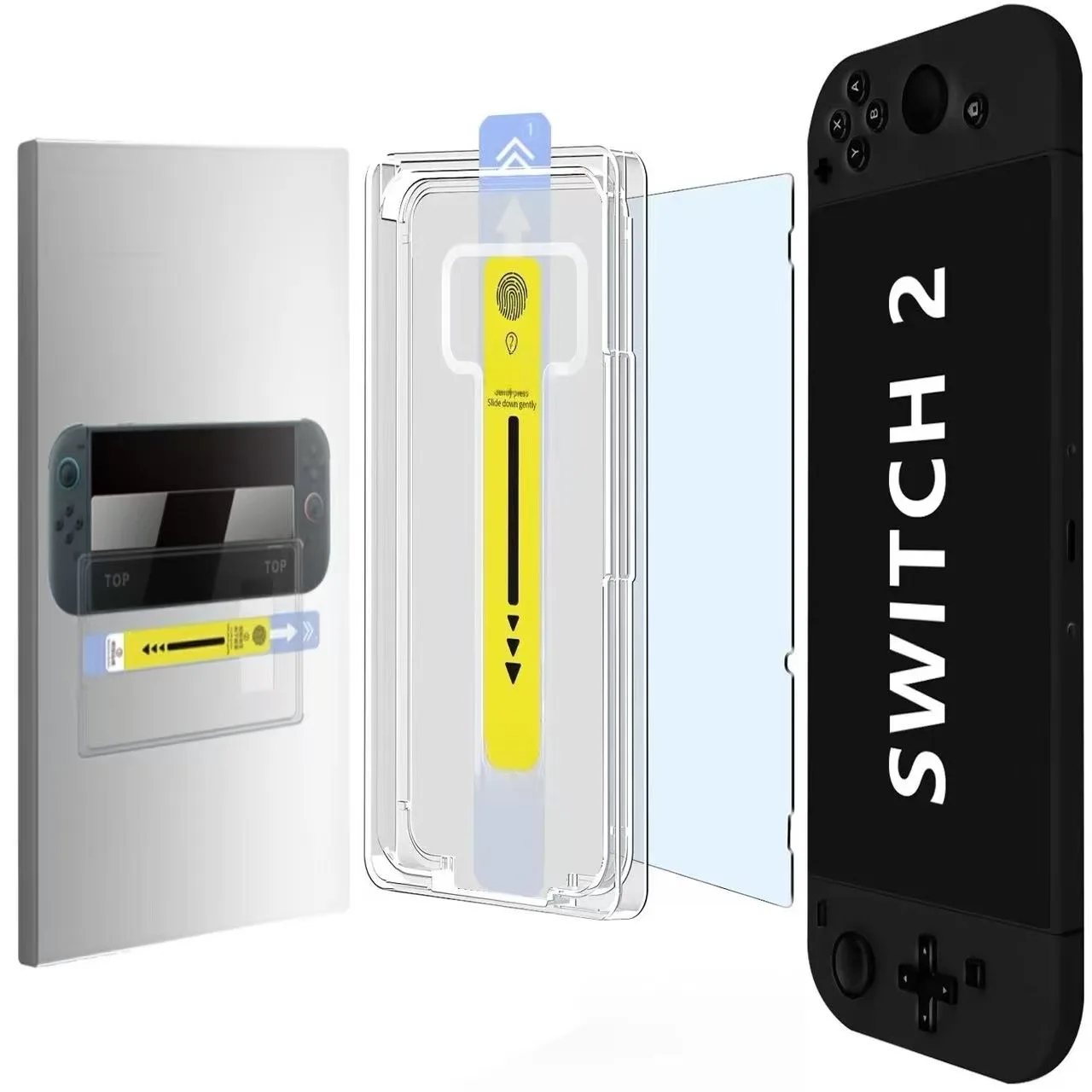 For Nintendo Switch2 Tempered Glass Screen Protector With Alignment Kit,9H Hardness, Bubble Free,Anti-Scratch No Dust 8inch 2025