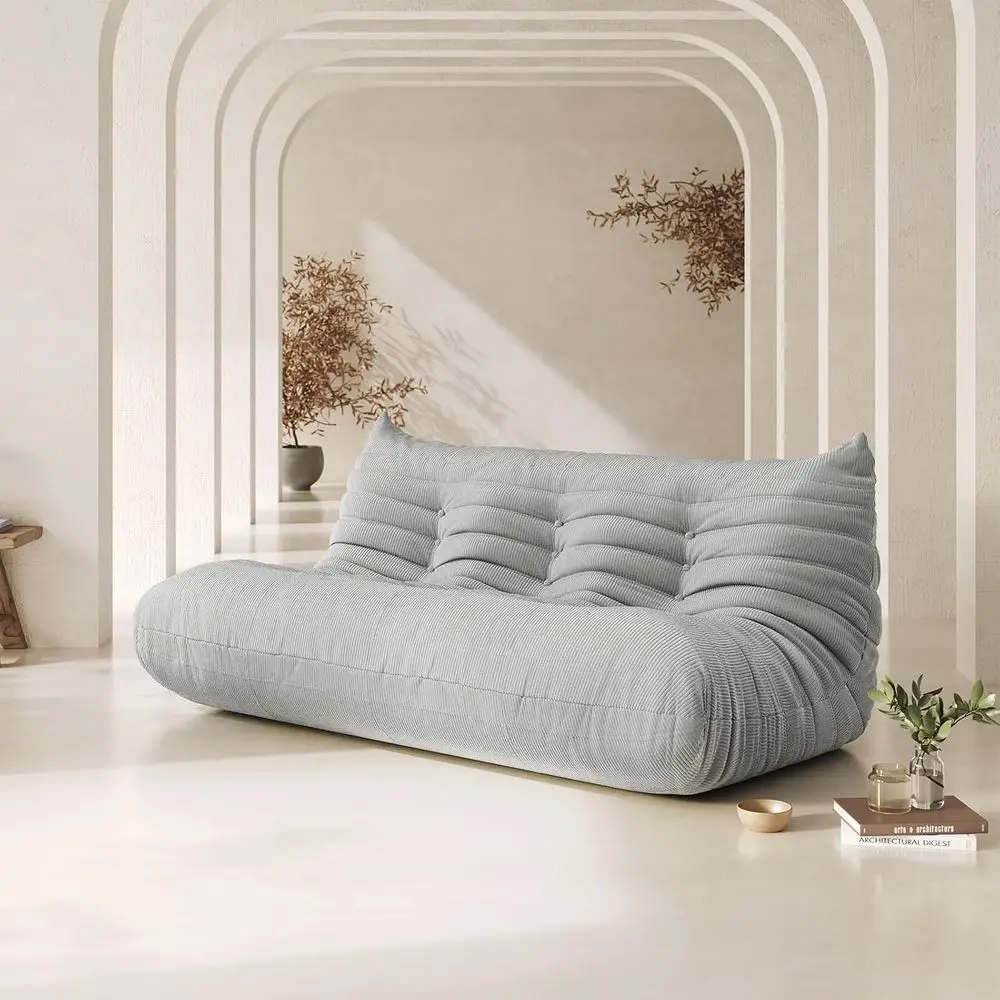 

Bean Bag Chair Soa ireside 3 Seat Lounger Couch or Adults Corduroy Cozy Lazy loor Soa Memory oam Chair or Home, Aparent and Gami