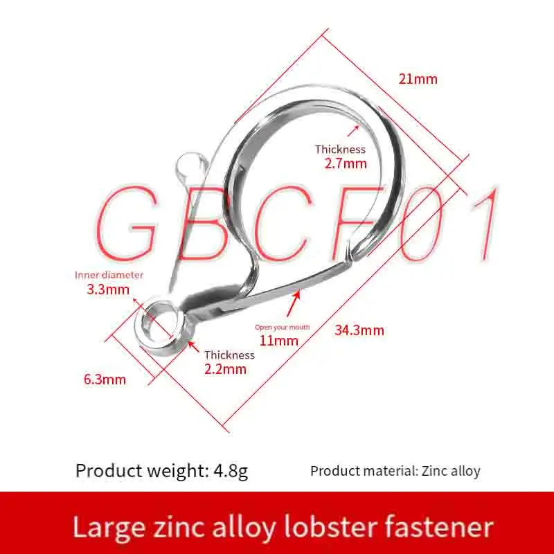 Zinc Alloy Keychain 360° Rotating Badge Holder Lobster Clasp Dog Clip Open Snap Hook Bag Spring Buckle