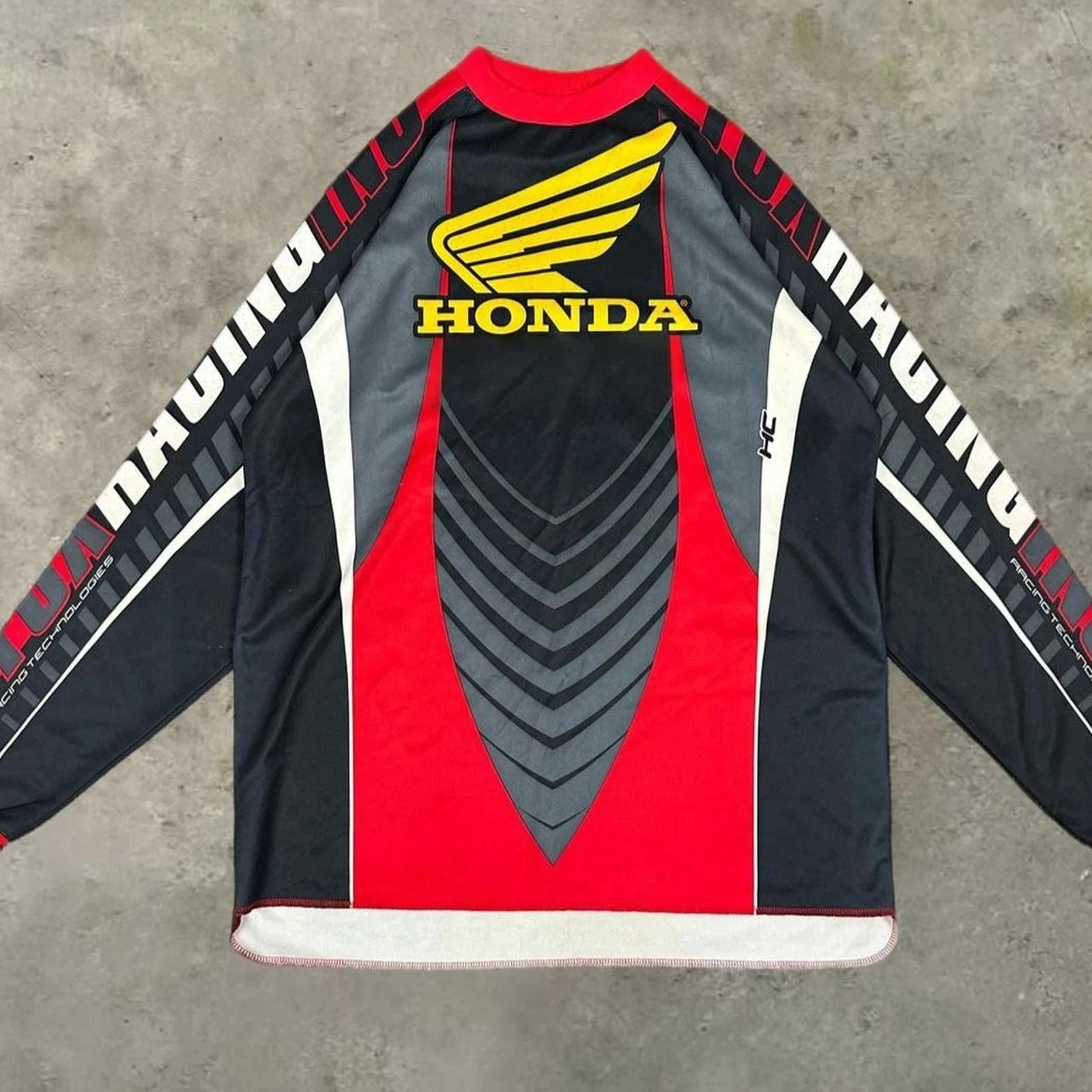 الربيع والخريف ثلاثية الأبعاد الطباعة Motociclista السائق Deportiva التجفيف السريع بأكمام طويلة هوندا ركوب قمم تي شيرت للرجال والنساء