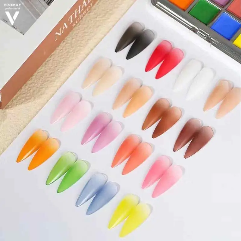 NEW 16 Colors Nail Glitter Set Gradient Solid Powder Pigment Dust Gel Nail Polish Art Varnishes DIY Manicure Decoration Tips