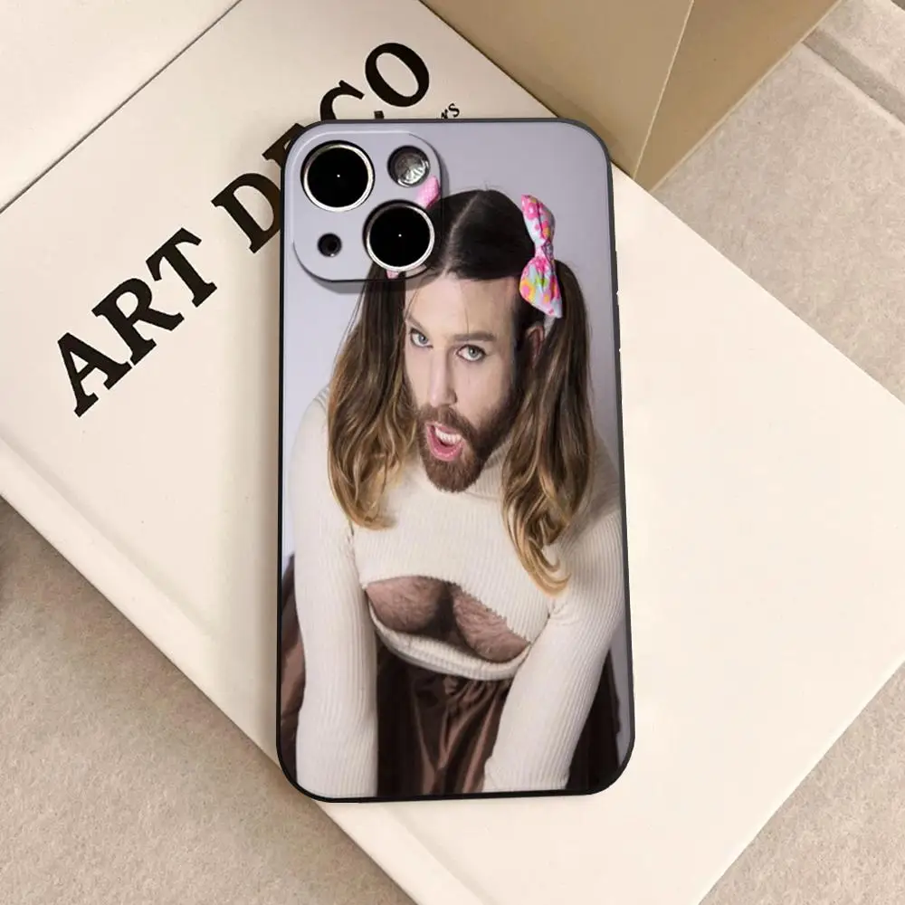 

Cartoon Spoof Bearded Man Loli Outfit Phone Case For iPhone 17 16 15 11 12 14 13 Pro Max Mini XS 17E 7 8 Plus Cute Covers Fundas