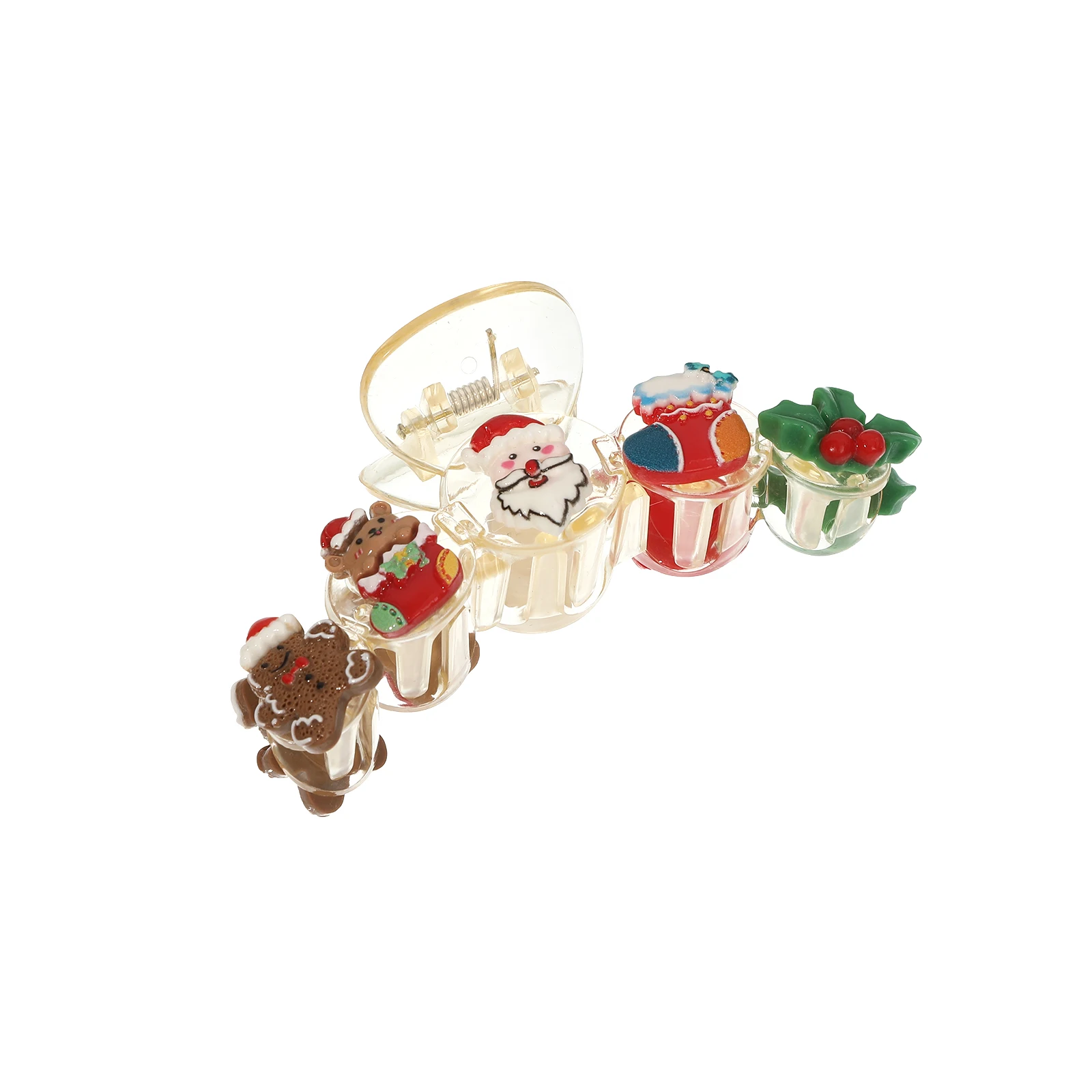 AWAYTR Рождественская акриловая заколка для волос, новая милая заколка для волос, прозрачная заколка в виде когтей акулы, заколки Санта-Клауса, аксессуары для волос