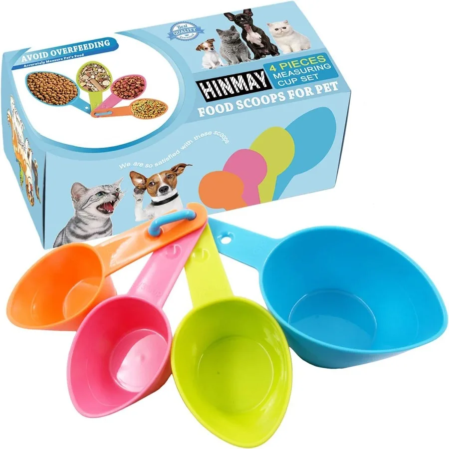

Pet Food Scoops Plastic Measuring Cups Set for Dog Cat and Bird Food Random Color