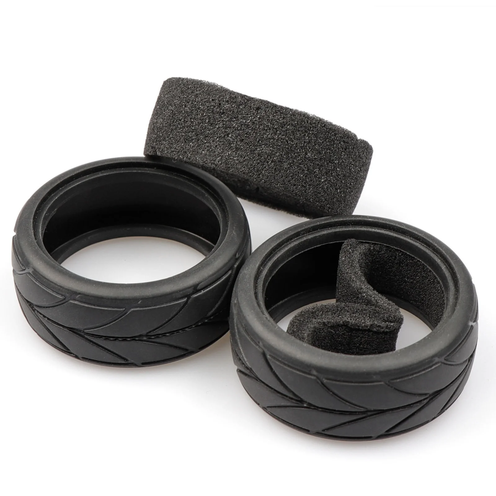 Acekeeps 65x26mm 1/10 On-Road Touring Drift Tires 4 Patterns Soft Rubber Shallow Tread with Foam Inserts for TT02 4-Tec