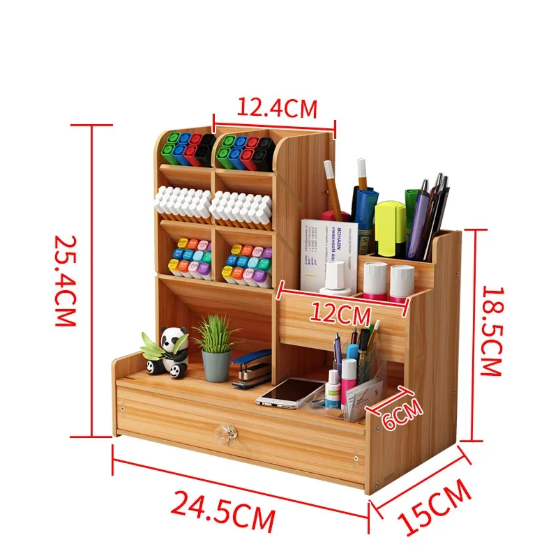 Imagem -04 - Caneta Titular Caixa de Armazenamento Escritório Mesa Papelaria Caixa de Madeira Organizador Caixa Canetas Armazenamento de Escritório Lápis Suportes de Armazenamento de Mesa