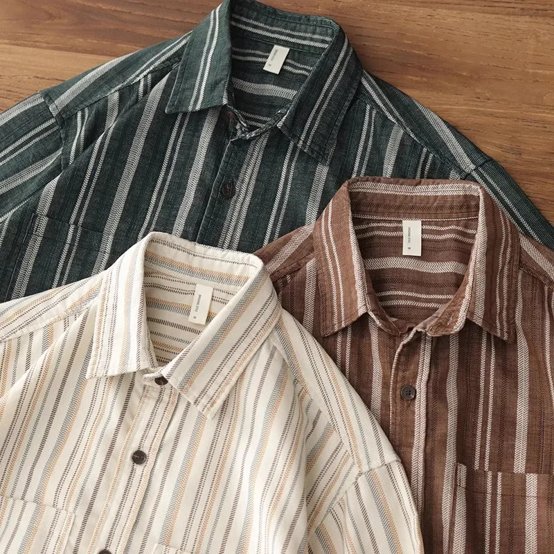 

Мужская длинная све в полоску, индивидуальный крой Faion Urban Sle, внутренняя одежда, весенне-осенний сезон, японский ретро-дизайн irt