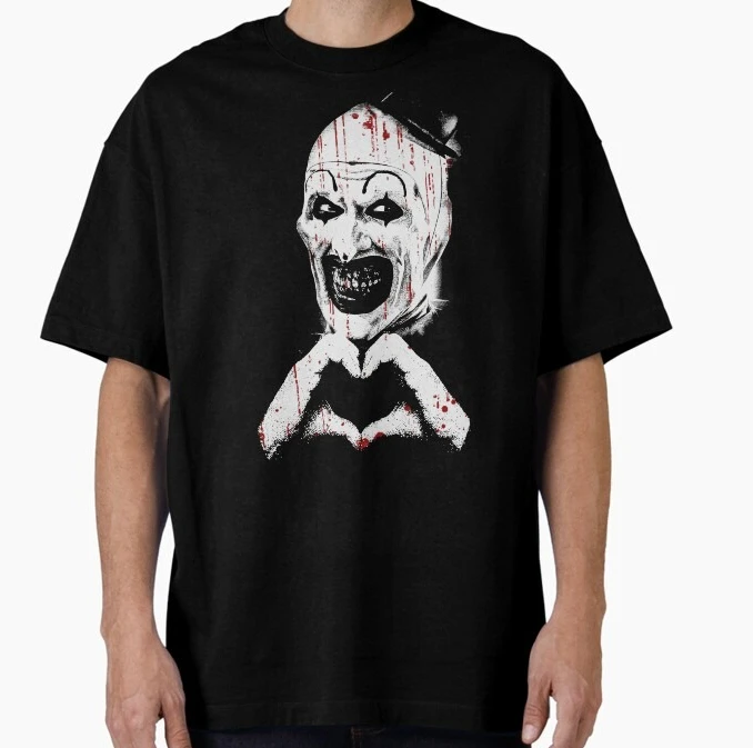 

Art The Clown Terrifier Vintage Graphic Print Men's and Women's Loose Short Sleeved T-shirts for Casual Wear, Luxury Clothing