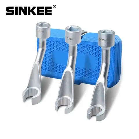 3pc 1/2 Dr 연료 인젝터 라인 인젝션 소켓 세트 14 17 19mm BMW VW 메르세데스 벤츠 오픈 엔드 SK1856