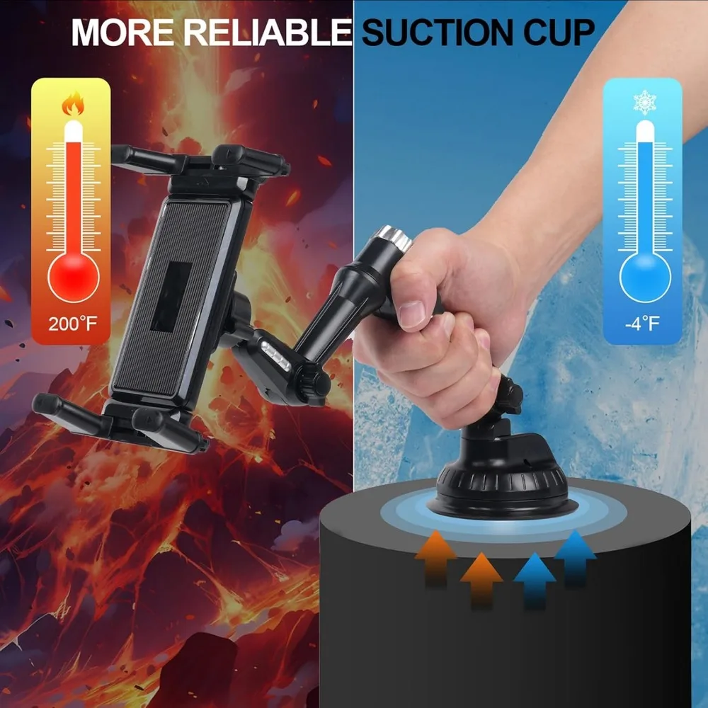 حامل هاتف للسيارة 5 في 1، حامل هاتف على الزجاج الأمامي للوحة قيادة السيارة، مناسب لهاتف iphone15 14 iphone13 pro max، samsung z fold 7 6 5، a