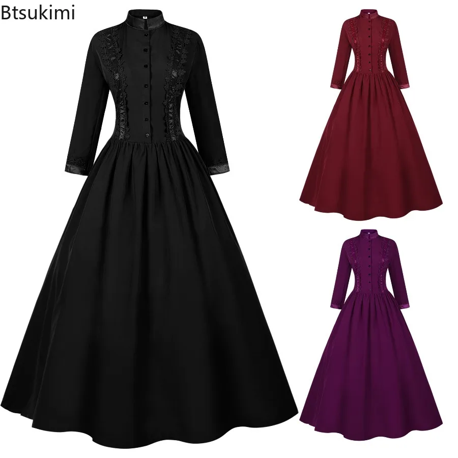 New Medieval Gothic Victorian Civil War Ball Gown Queen Princess Dress Masquerade Royal Gothic Elegant Vampire Bride Swing Dress