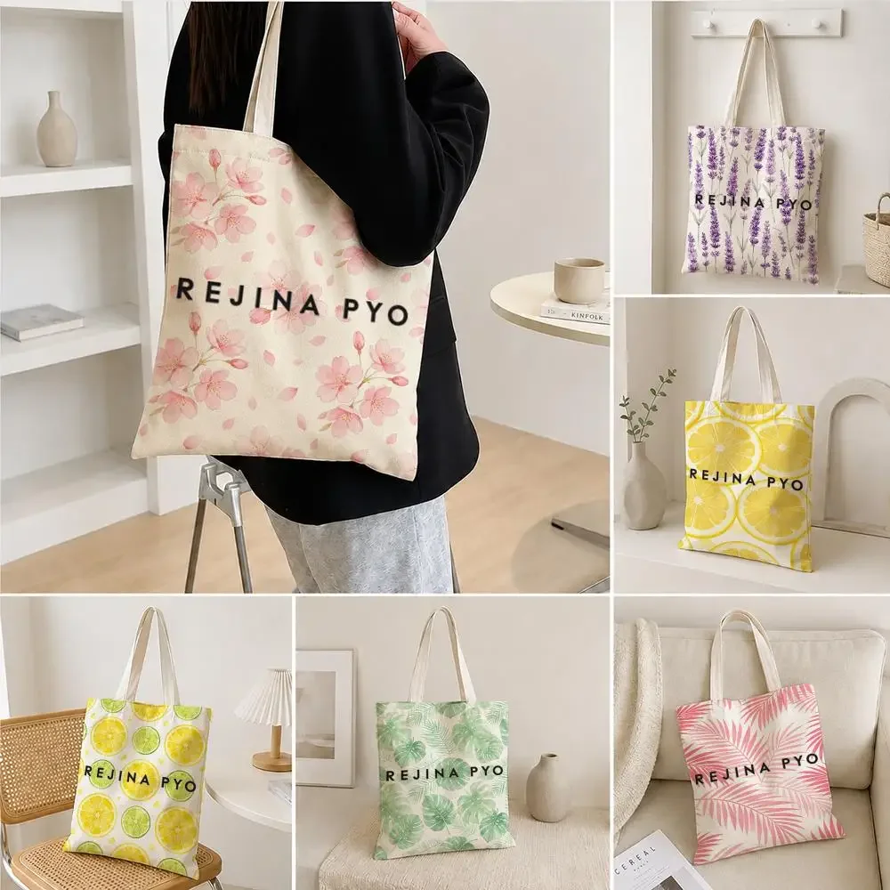 Bolsas de Almacenamiento Rejina Pyo de Moda, Bolsa de Mano Plegable de Lona de Poliéster, Ligera y Reutilizable, Bolsa de Compras para el Hombro