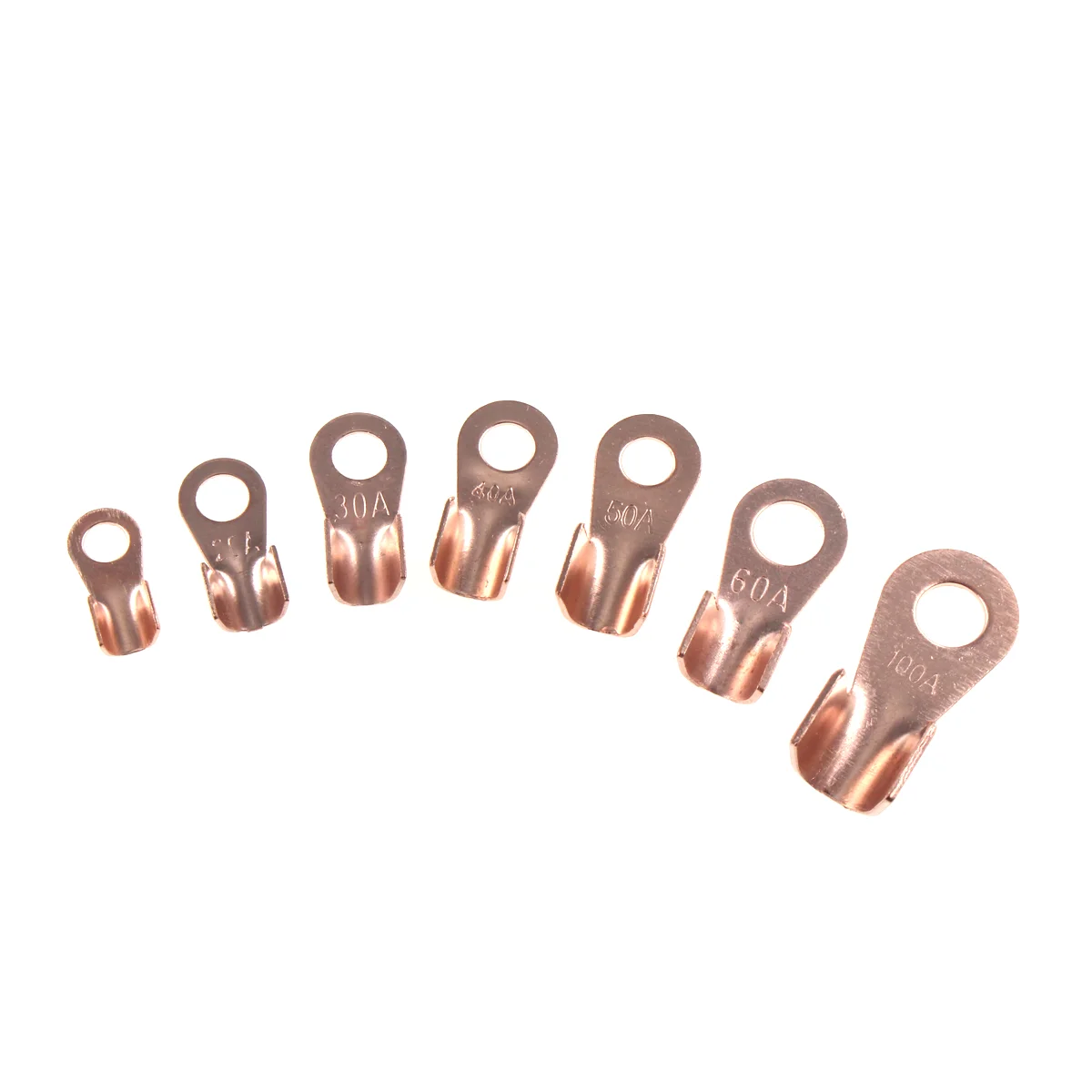 10/5Pcs 1.5-16mm2 OT Type Wire Terminal Crimp Non-Insulated Cable Connector Kit OT 10A-80A Bolt Hole Tinned Copper Lugs Crimp