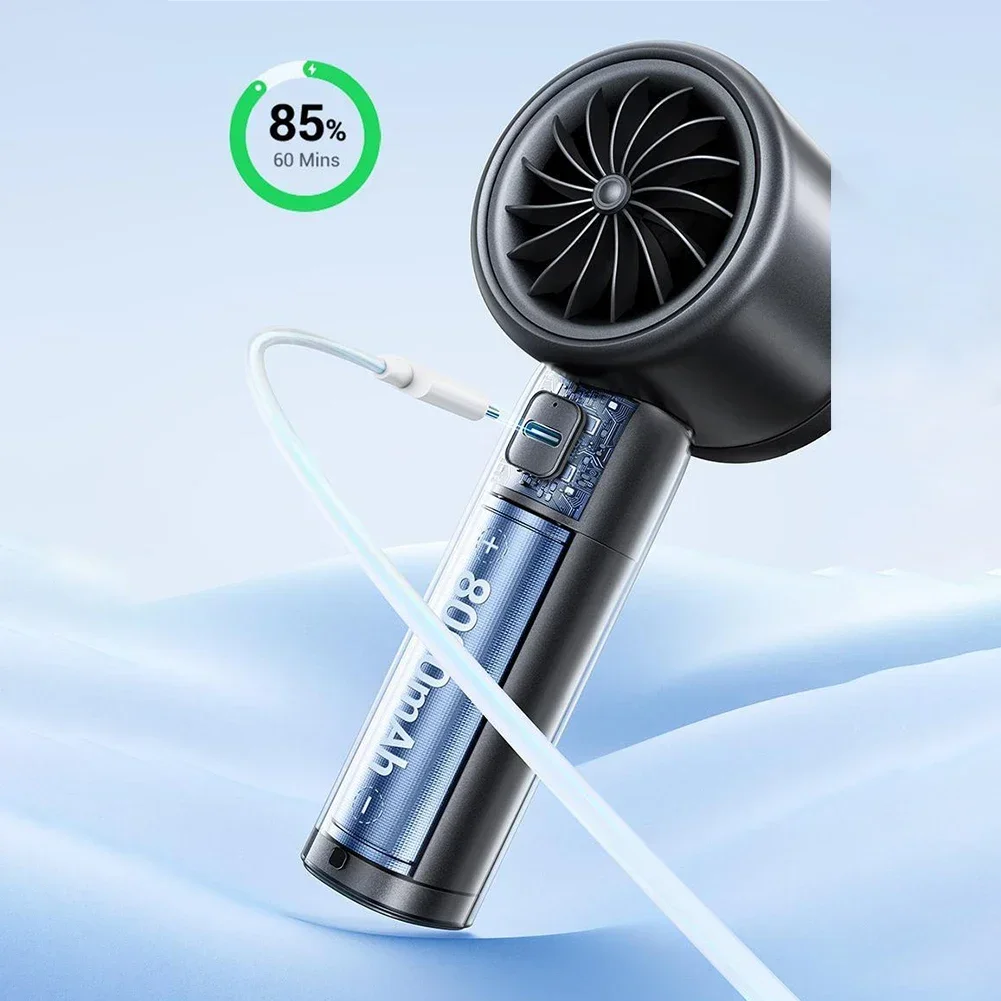 1pcs High Speed Handheld Fan 150 Gear Turbo Fan Wind Speed ​​10m/S USB Rechargeable Mini Portable Electric Fan Summer Essentials