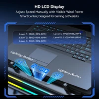 COOLCOLD RGB Laptop Cooling Pad, Gaming Laptop Cooler with Dual Powerful Turbofan, Fast Cooling Laptop 15.6-17inch Notebook - Image 4