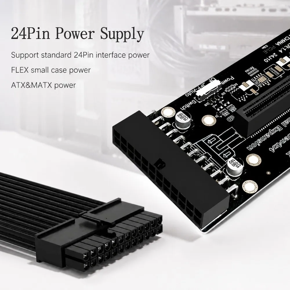 PCIe 4.0 X16 Interface Data Transfer Expansion Card 24Pin Power Supply 64Gbps Bandwidth PCIe 4.0 X16 Adapter SFF-8612