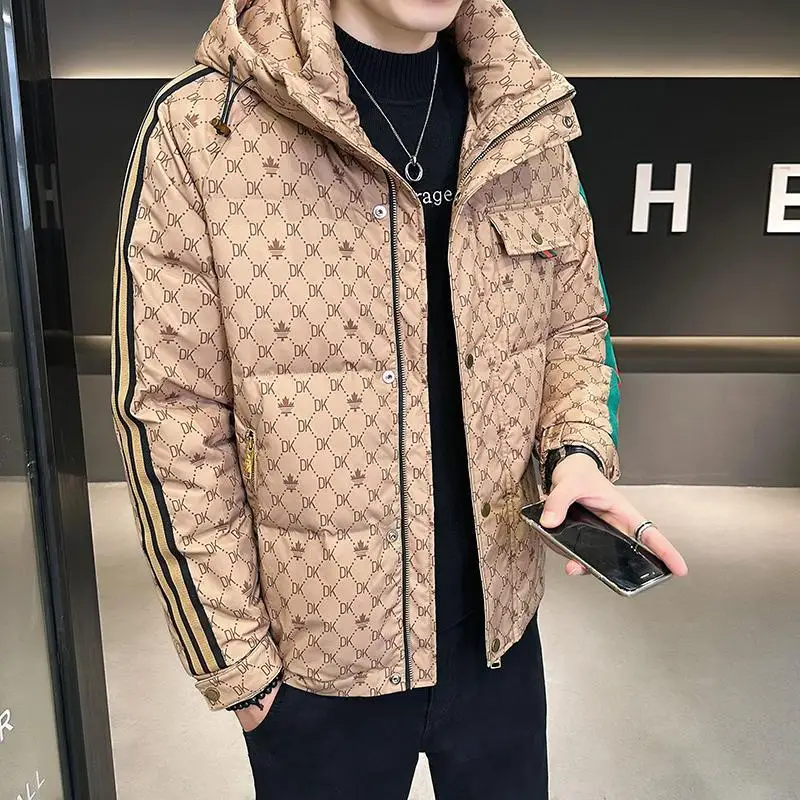 

Winter 2025 new men's trendy trendy brand hooded thickened light autumn and winter jacket