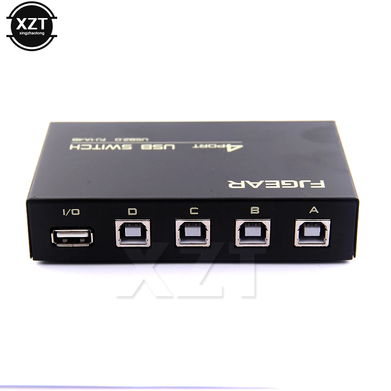 USB2.0 Switch Selector Box 4-port Hub 1A4B Shared Switch Adapter for Computer PC Scanner Printer 4 in 1 out Sharer Manual Switch