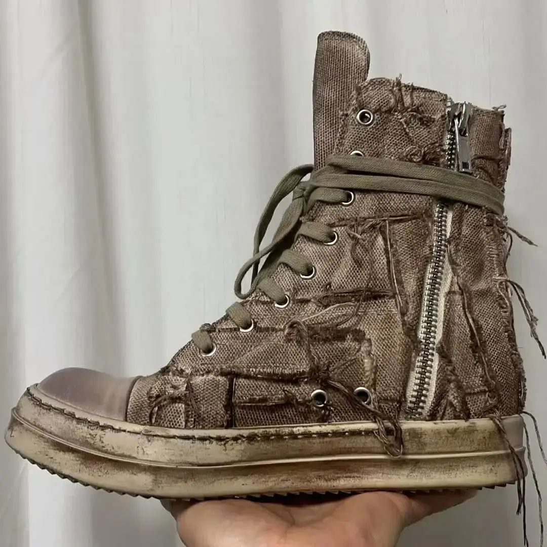 

Guarantee High Quality Customized Handmade Beggar style Retro Hand Painted Canvas Trainer Sneakers Boots