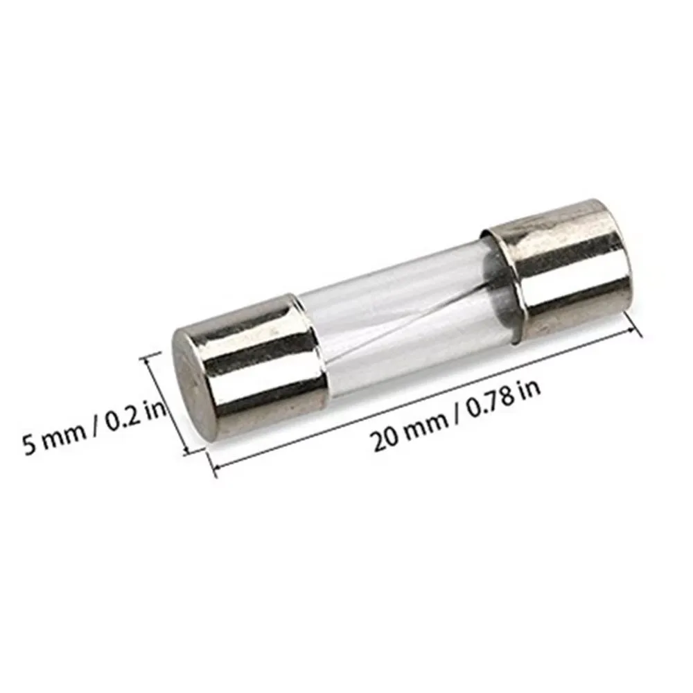 100 Stück 5x20mm Schnellverschmelzende Glasrohr-Sicherungen Sortiertes Set Ampere 0,2A 0,5A 1A 2A 3A 5A 8A 10A 15A 20A 250V mit Aufbewahrungsbox – Detail 5