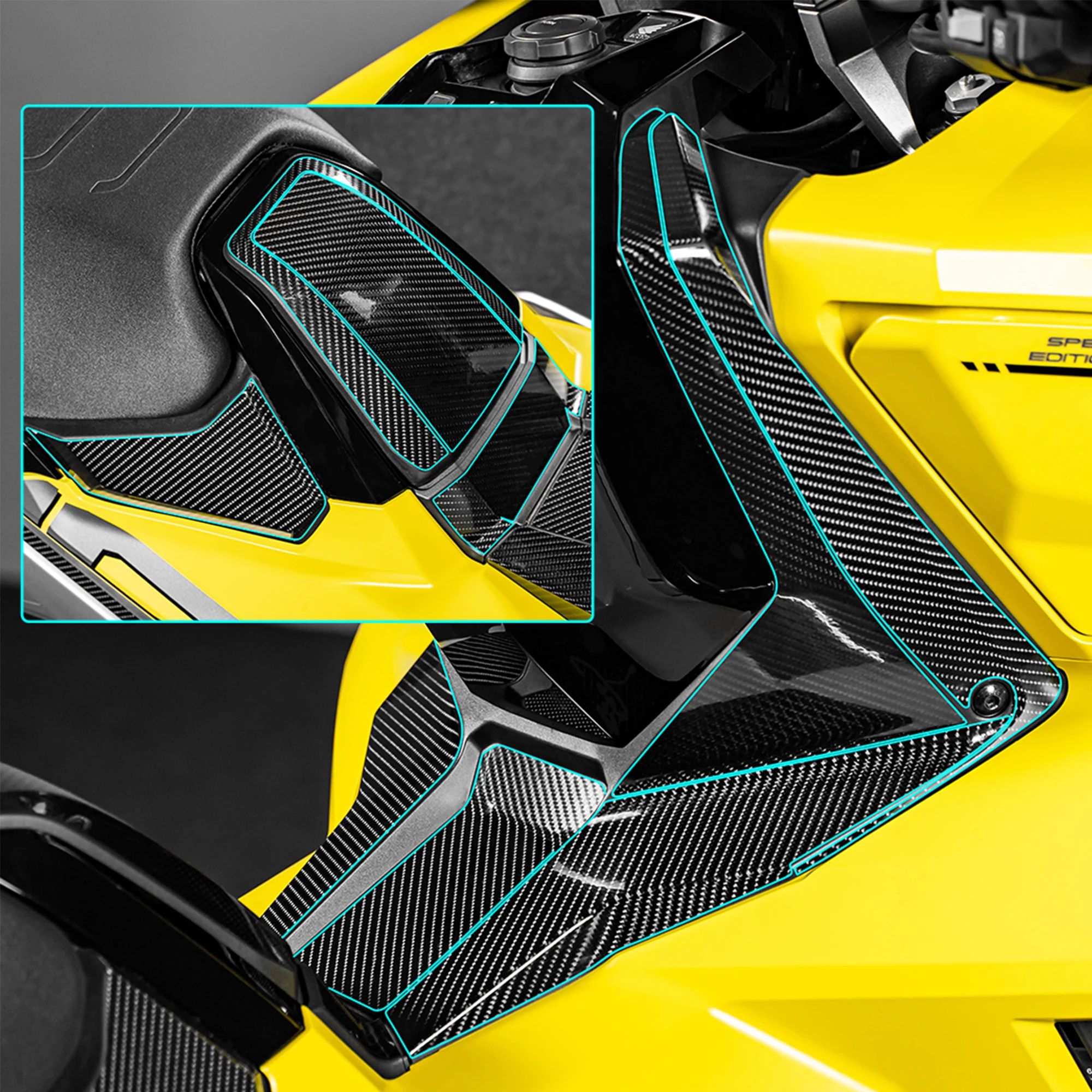 Motorcycle Anti‑Wear Body Decals Compatible with HONDA 2025 X‑ADV750 Carbon Fiber Fuel Tank Stickers Scratch‑Hiding Mod Parts