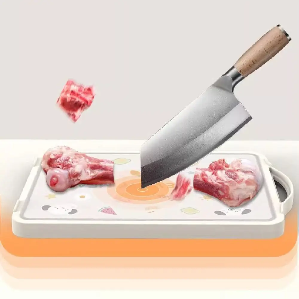 

Anti-Mold Double-sided Cutting Board Anti-Slip Cartoon Kitchen Chopping Block Rust Proof with Handle