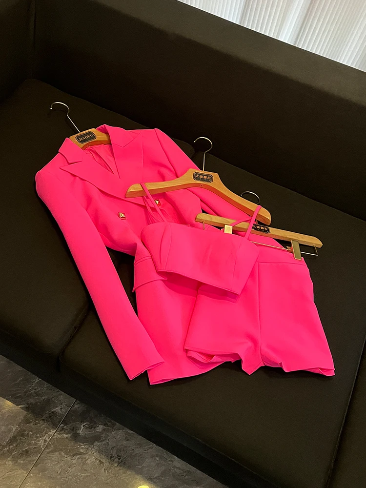 

Ele Faionable Women's Suit Set ort Pants Strap Tee-Piece Suit D20020 High-Quali Material Lycra for Young Women