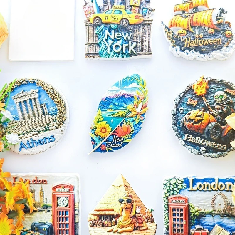 New Zealand Souvenir Fridge Magnet - Adorable 3D Kiwi & Landmark Set Unique Oceania Gift for Travel & Cute Home Decor