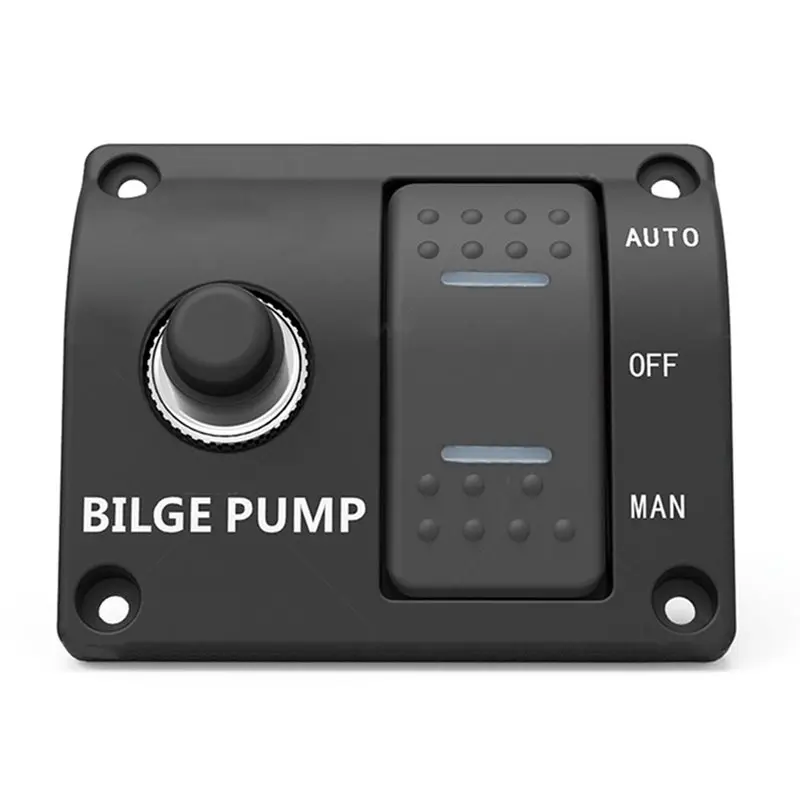 3X Bilge Pump Control Switch Automatic Pump Marine Panel Switch 3-WAY Switch Panel For Bilge Pump-T48C