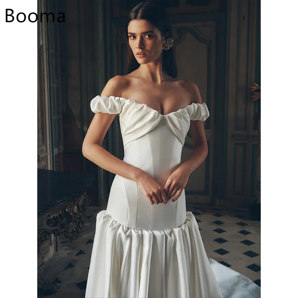 

Booma Mermaid Off The Shoulder Corset Elegant Wedding Dresses Sleeveless Simple Long Brides Gown Custom Made 2025