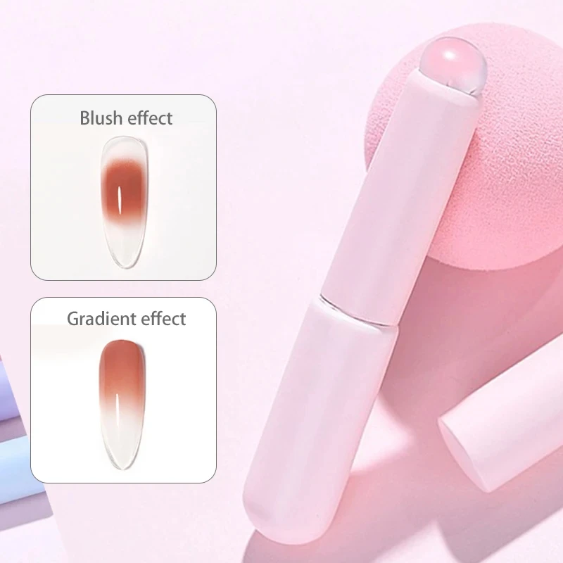 Nail Art Silicone Head Nail Brush Makeup Applicator Sticks Reusable Chrome Glitter Applying Easy-Daub Pigment Manicure Tools