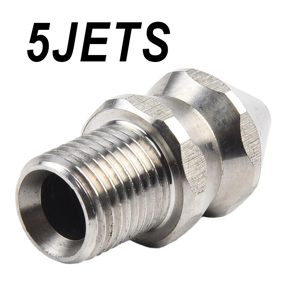 Cleaning Nozzle 250 Bar 4/5/7 Jets Accessories Drain Sewer High Pressure Male Replacement Spare Parts Assembly