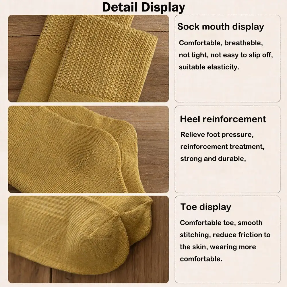 جوارب طويلة ضيقة بلون واحد جوارب طويلة إلى الركب مرونة عالية مبطنة بالصوف جوارب طويلة جوارب طويلة #2