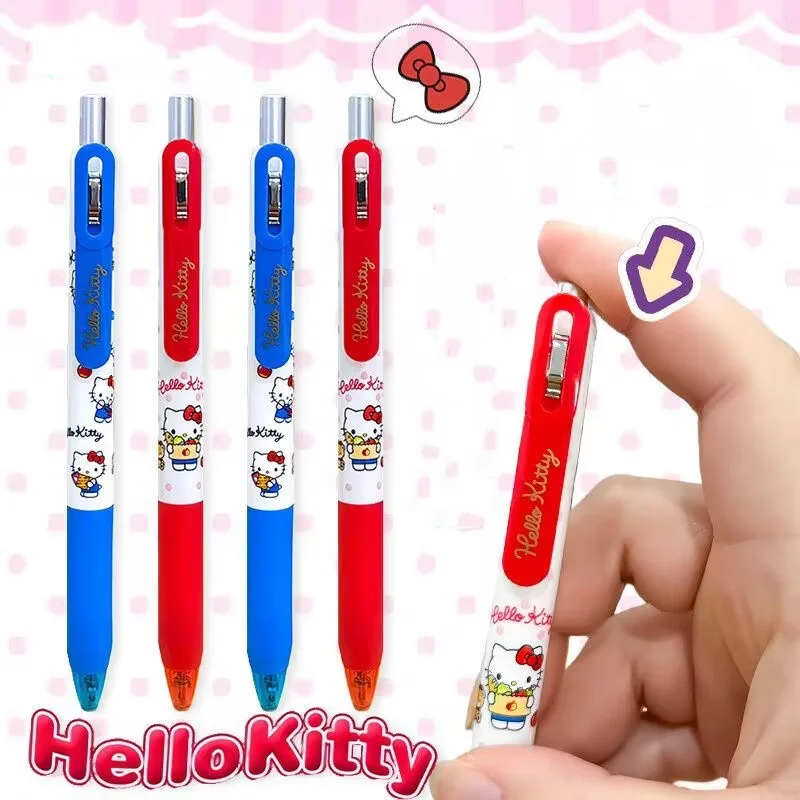 

24pcs/lot Kawaii Sanrio Kitty Press Gel Pen Cute 0.5mm Black Ink Press Signature Pens School Supplies
